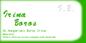 irina boros business card